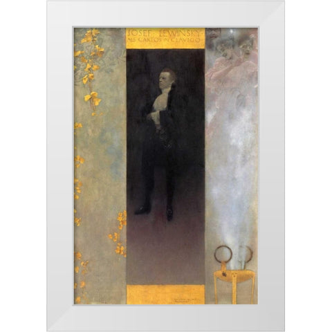 Josef Lewinsky 1895 White Modern Wood Framed Art Print by Klimt, Gustav