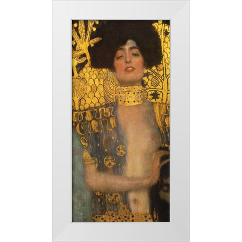 Judith White Modern Wood Framed Art Print by Klimt, Gustav