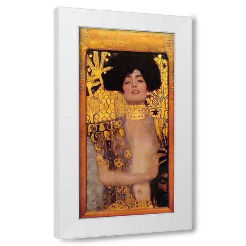 Judith (2) White Modern Wood Framed Art Print by Klimt, Gustav