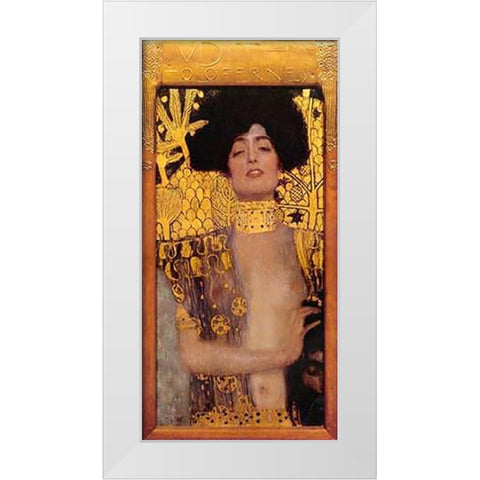 Judith (2) White Modern Wood Framed Art Print by Klimt, Gustav