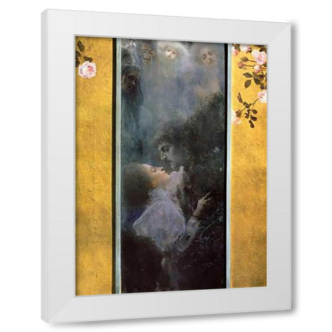 Love 1895 White Modern Wood Framed Art Print by Klimt, Gustav