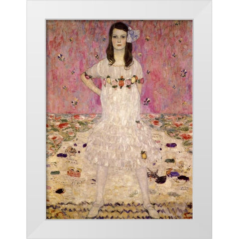 Mada Primavesi White Modern Wood Framed Art Print by Klimt, Gustav