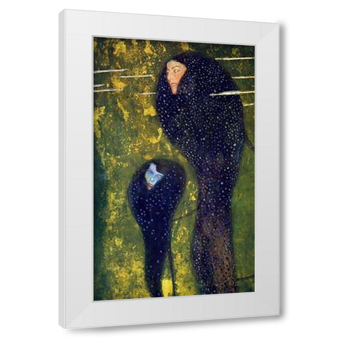 Mermaids 1899 White Modern Wood Framed Art Print by Klimt, Gustav