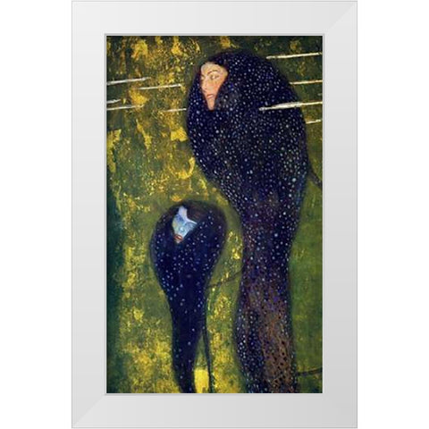 Mermaids 1899 White Modern Wood Framed Art Print by Klimt, Gustav