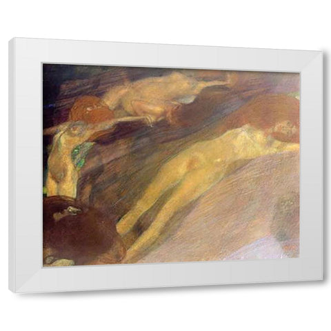 Moving Water 1898 White Modern Wood Framed Art Print by Klimt, Gustav