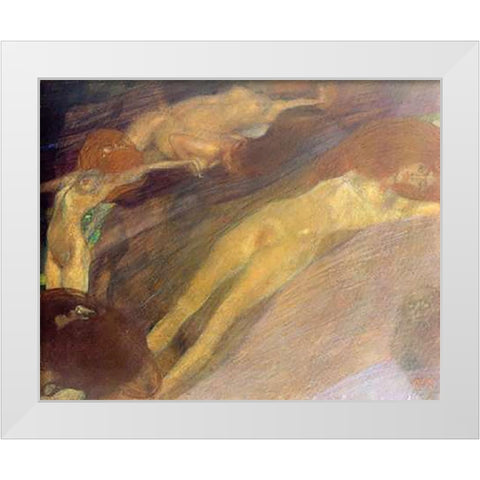 Moving Water 1898 White Modern Wood Framed Art Print by Klimt, Gustav