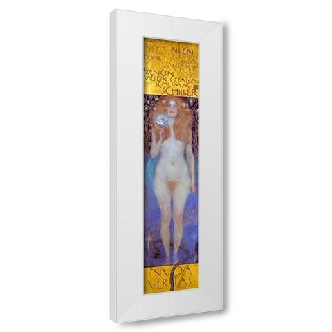Nuda Veritas 1899 White Modern Wood Framed Art Print by Klimt, Gustav