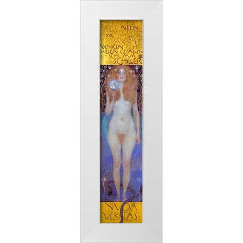 Nuda Veritas 1899 White Modern Wood Framed Art Print by Klimt, Gustav