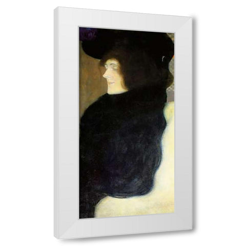 Pale Face White Modern Wood Framed Art Print by Klimt, Gustav