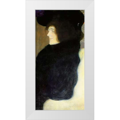 Pale Face White Modern Wood Framed Art Print by Klimt, Gustav