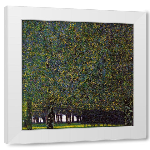 Park White Modern Wood Framed Art Print by Klimt, Gustav