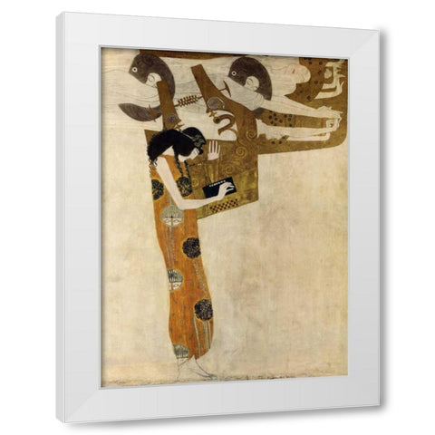 Poesie White Modern Wood Framed Art Print by Klimt, Gustav