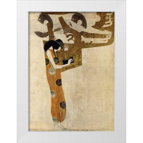 Poesie White Modern Wood Framed Art Print by Klimt, Gustav