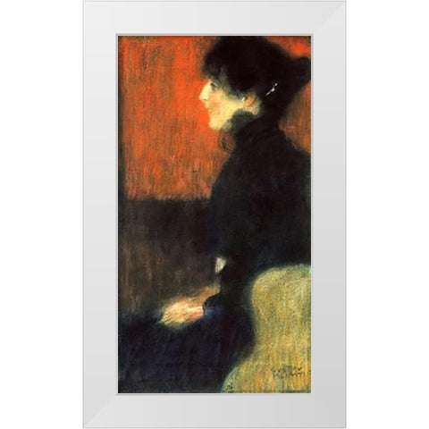 Portrait Of A Lady 1898 White Modern Wood Framed Art Print by Klimt, Gustav