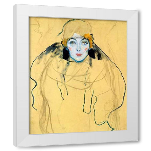 Portrait Of A Woman 1918 White Modern Wood Framed Art Print by Klimt, Gustav