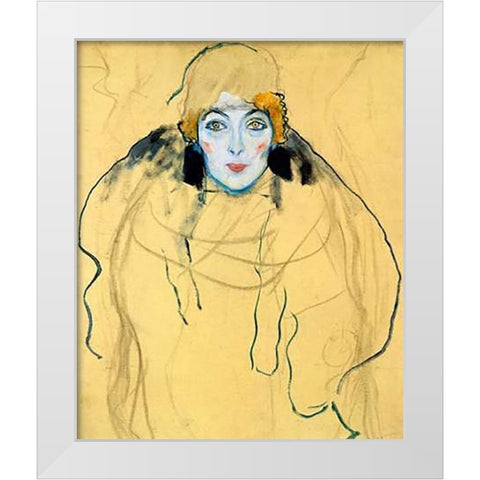 Portrait Of A Woman 1918 White Modern Wood Framed Art Print by Klimt, Gustav