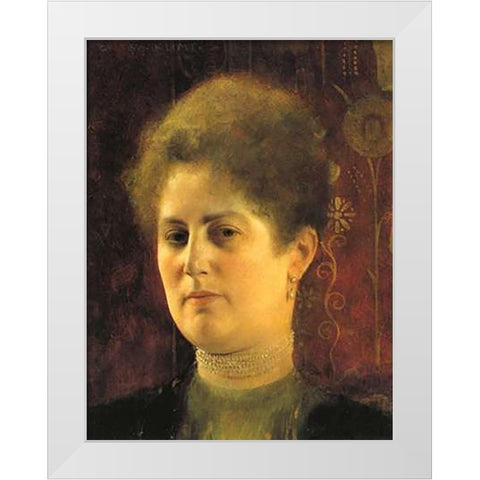 Portrait Of A Woman c. 1894 White Modern Wood Framed Art Print by Klimt, Gustav