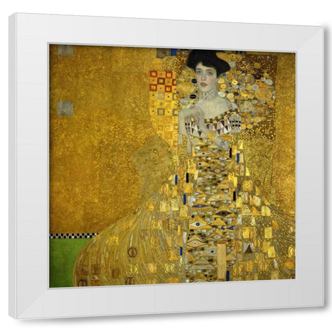 Portrait Of Adele Bloch Bauer I 1907 White Modern Wood Framed Art Print by Klimt, Gustav