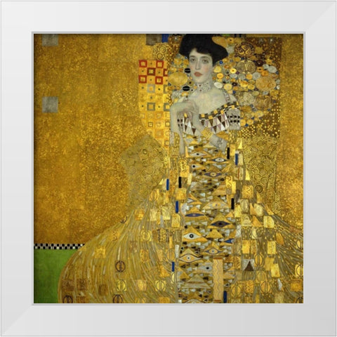 Portrait Of Adele Bloch Bauer I 1907 White Modern Wood Framed Art Print by Klimt, Gustav
