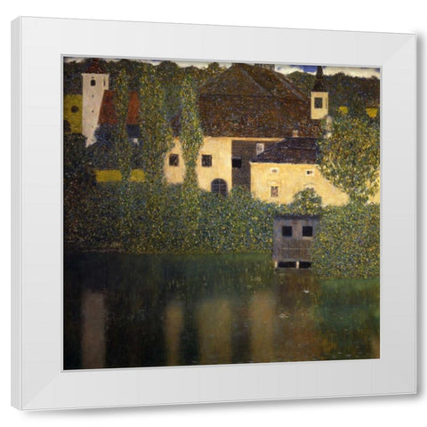 Schloss Kammer On The Attersee I 1908 White Modern Wood Framed Art Print by Klimt, Gustav