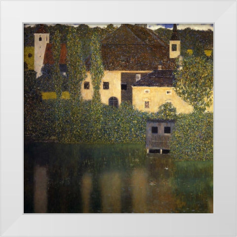 Schloss Kammer On The Attersee I 1908 White Modern Wood Framed Art Print by Klimt, Gustav
