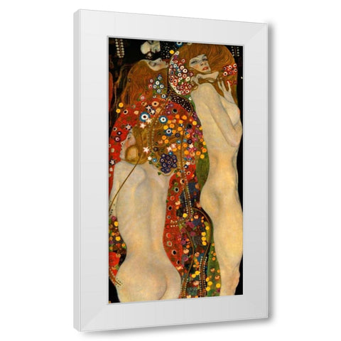 Sea Serpents VI White Modern Wood Framed Art Print by Klimt, Gustav
