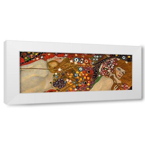 Sea Serpents VII White Modern Wood Framed Art Print by Klimt, Gustav