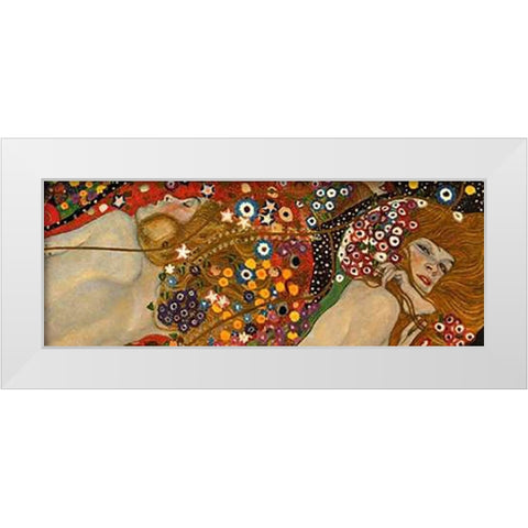 Sea Serpents VII White Modern Wood Framed Art Print by Klimt, Gustav