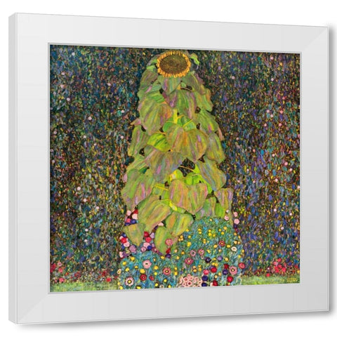 Sunflower White Modern Wood Framed Art Print by Klimt, Gustav