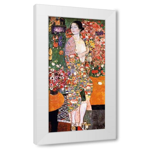 The Dancer 1918 White Modern Wood Framed Art Print by Klimt, Gustav