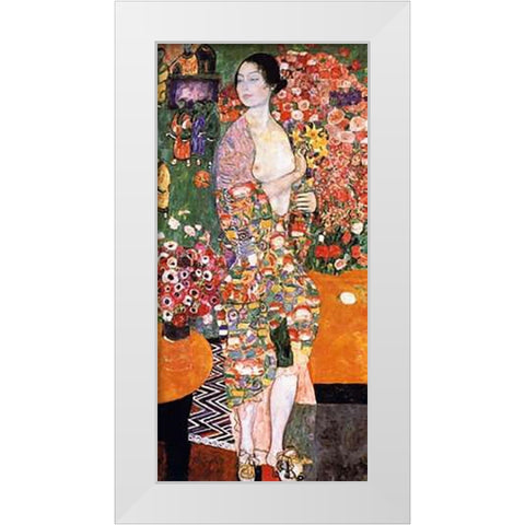 The Dancer 1918 White Modern Wood Framed Art Print by Klimt, Gustav
