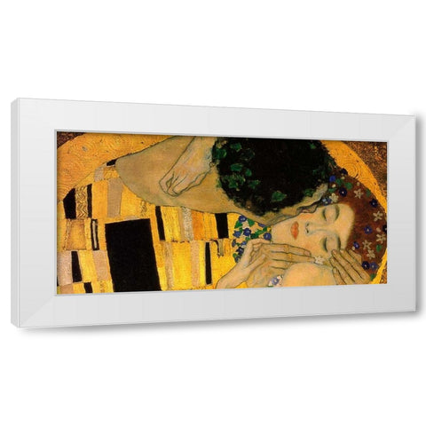 The Kiss - detail 4 White Modern Wood Framed Art Print by Klimt, Gustav