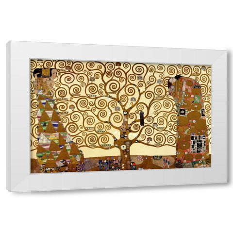 The Stoclet Frieze White Modern Wood Framed Art Print by Klimt, Gustav