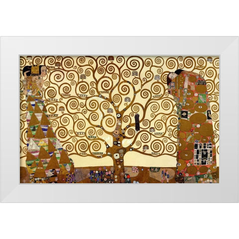 The Stoclet Frieze White Modern Wood Framed Art Print by Klimt, Gustav