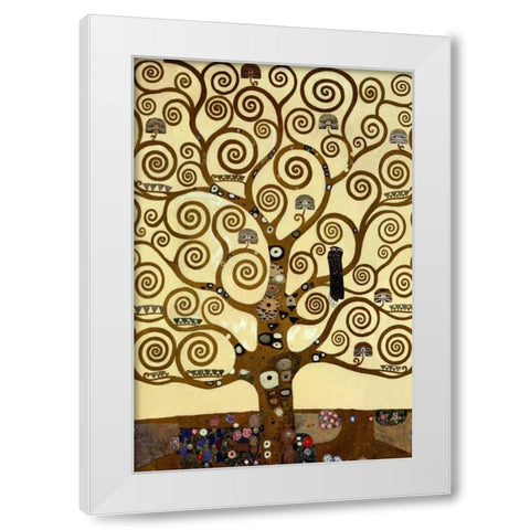 The Tree Of Life White Modern Wood Framed Art Print by Klimt, Gustav