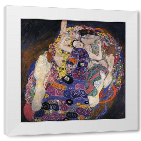 The Virgins White Modern Wood Framed Art Print by Klimt, Gustav