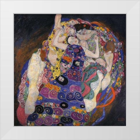 The Virgins White Modern Wood Framed Art Print by Klimt, Gustav