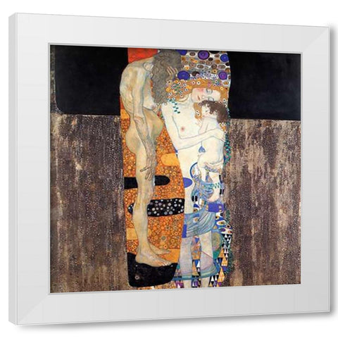 Three Ages Of Woman 1905 White Modern Wood Framed Art Print by Klimt, Gustav