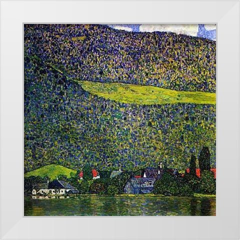 Unterach Am Attersee 1915 White Modern Wood Framed Art Print by Klimt, Gustav