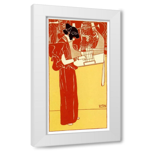Vignette Of Music 1901 White Modern Wood Framed Art Print by Klimt, Gustav