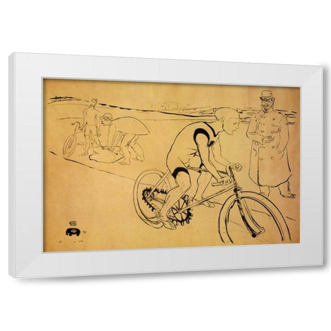 Cycle Michael White Modern Wood Framed Art Print by Toulouse-Lautrec, Henri