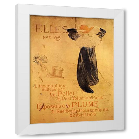 Elles White Modern Wood Framed Art Print by Toulouse-Lautrec, Henri