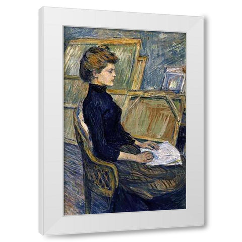 Helene Vary White Modern Wood Framed Art Print by Toulouse-Lautrec, Henri