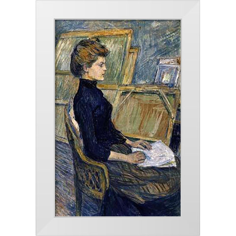 Helene Vary White Modern Wood Framed Art Print by Toulouse-Lautrec, Henri