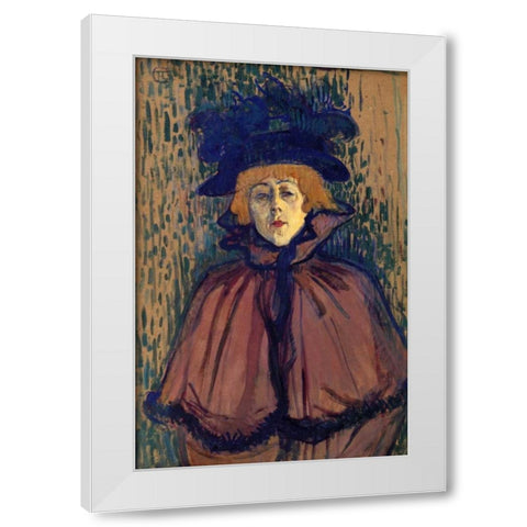 Jane Avril 1 White Modern Wood Framed Art Print by Toulouse-Lautrec, Henri
