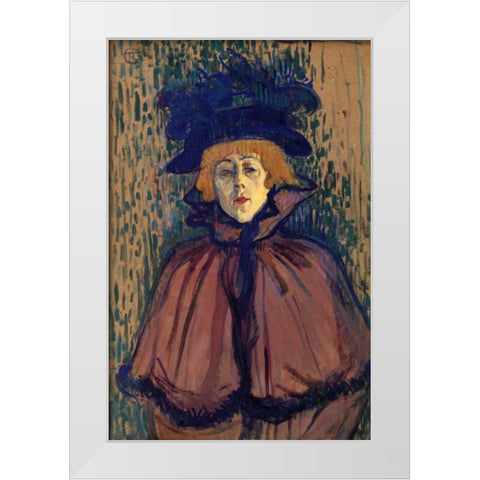 Jane Avril 1 White Modern Wood Framed Art Print by Toulouse-Lautrec, Henri