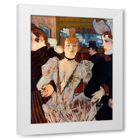 La Goulue Entering The Moulin Rouge White Modern Wood Framed Art Print by Toulouse-Lautrec, Henri