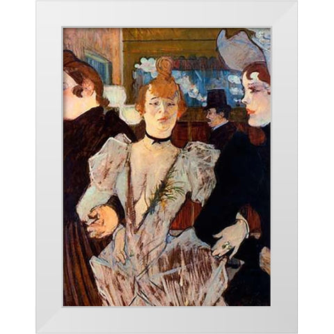 La Goulue Entering The Moulin Rouge White Modern Wood Framed Art Print by Toulouse-Lautrec, Henri