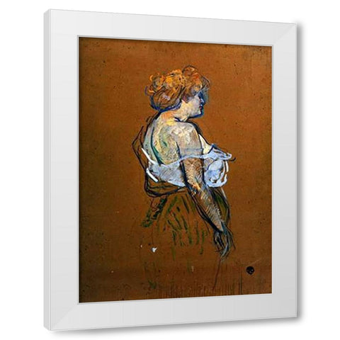 Lucie Bellanger White Modern Wood Framed Art Print by Toulouse-Lautrec, Henri