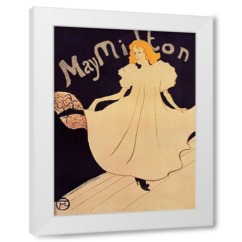May Milton White Modern Wood Framed Art Print by Toulouse-Lautrec, Henri